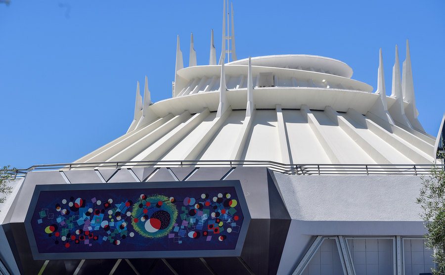 An exterior shot of the Space Mountain ride.