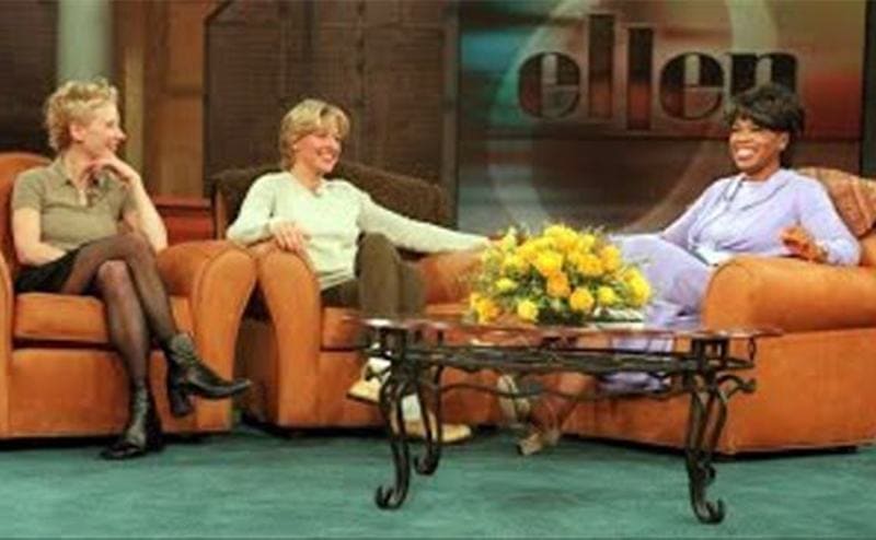 Anne Heche and Ellen DeGeneres being interviewed by Oprah 1997