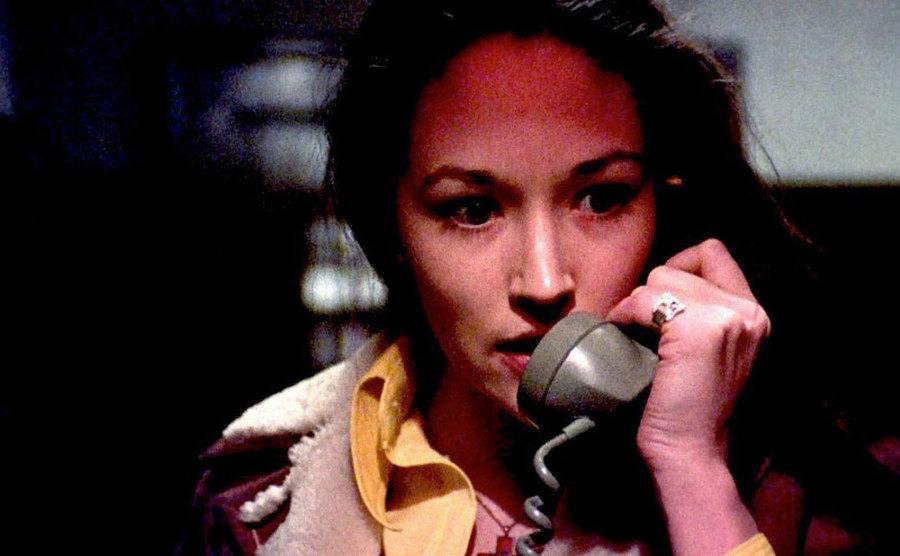 Jess Bradford talks on the phone in a scene from the film. 
