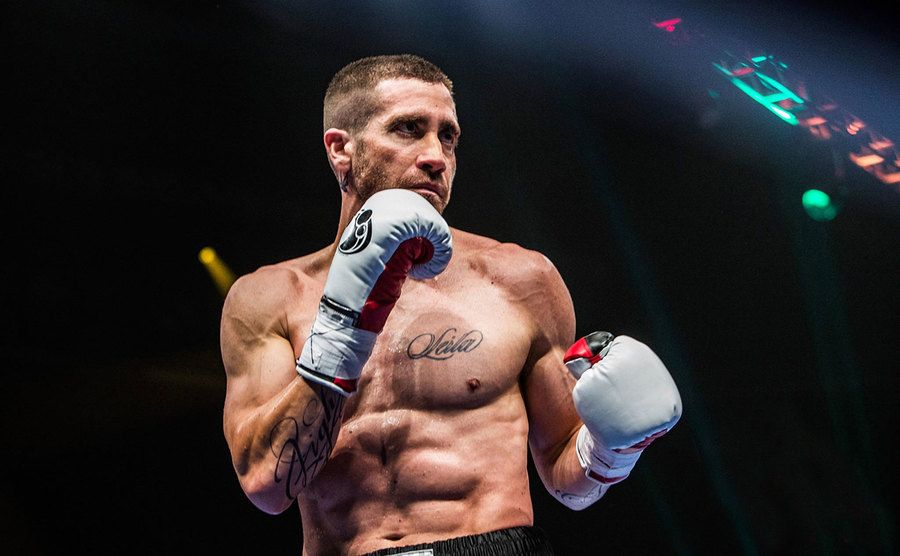 Gyllenhaal as a boxer in Southpaw. 