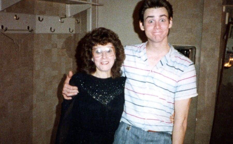 Jim Carrey and his mother 