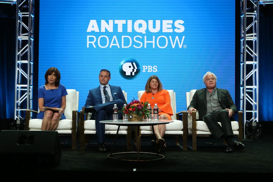 Marsha Bemko, Brian Witherell, Leila Dunbar, and David Rago on the Antiques Roadshow panel. 