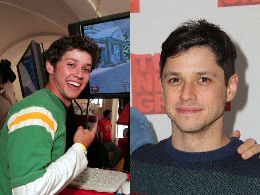 Ricky Ullman at a Hollywood charity event in 2004 in front of a video game screen. / Raviv Ullman at the Buried Child opening night.