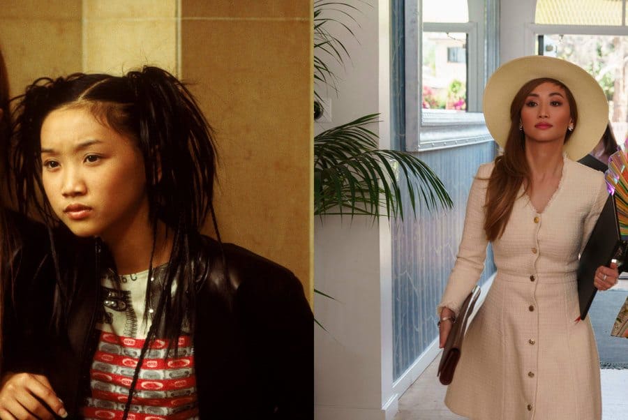 Brenda Song in Get A Clue from 2002. / Brenda Song in Dollface wearing a sunhat.