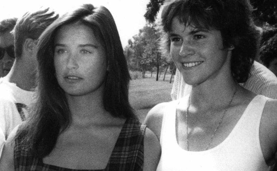 A dated photo of Demi Moore and Ally Sheedy.