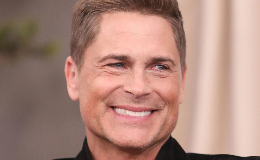 A portrait of Rob Lowe during an interview.