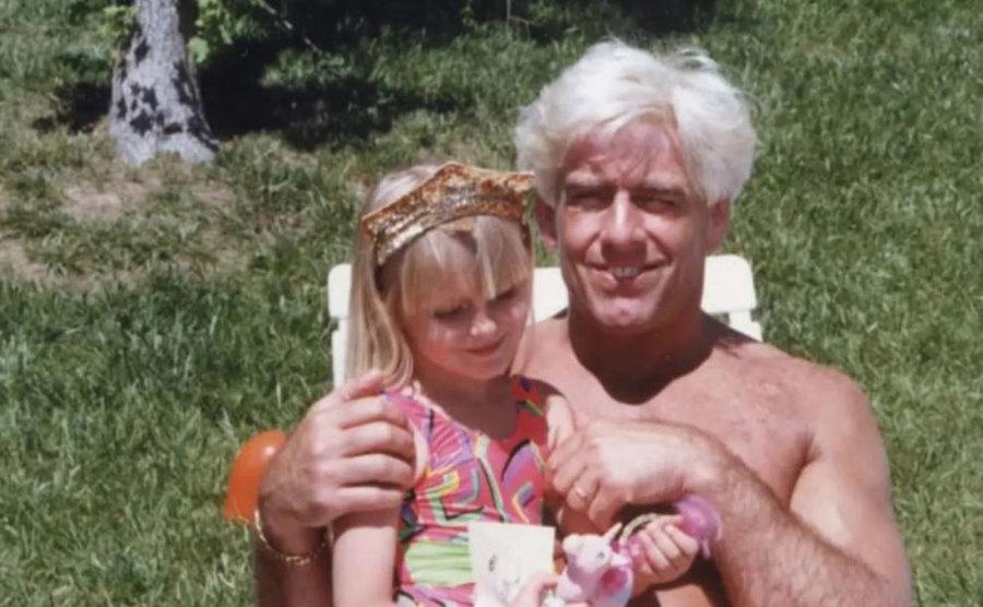 A dated picture of Charlotte’s childhood with her father.