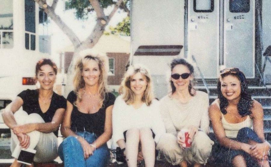 A picture of Erin on the set of the film Erin Brockovich.