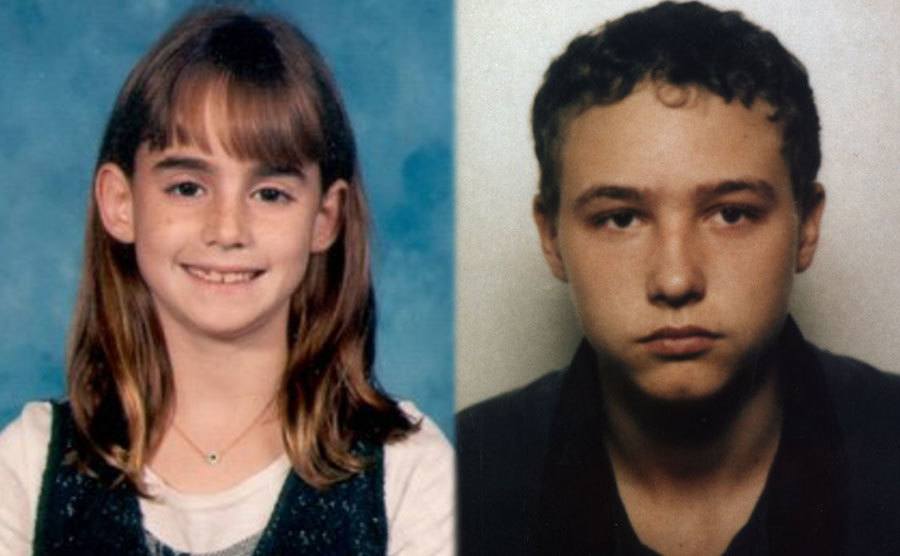 A dated picture of Maddie / A mugshot of Josh.