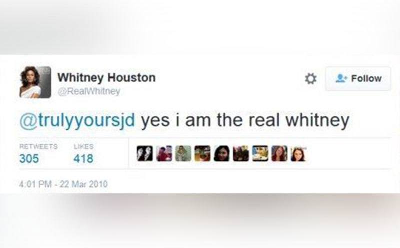 Whitney Houston’s final tweet.
