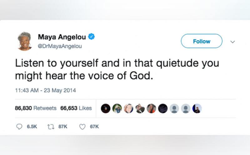 Maya Angelou’s final tweet.