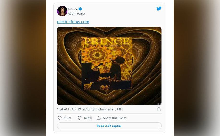 Prince’s final tweet.
