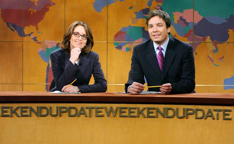 Jimmy Fallon and Tina Fay are on the et of SNL. 