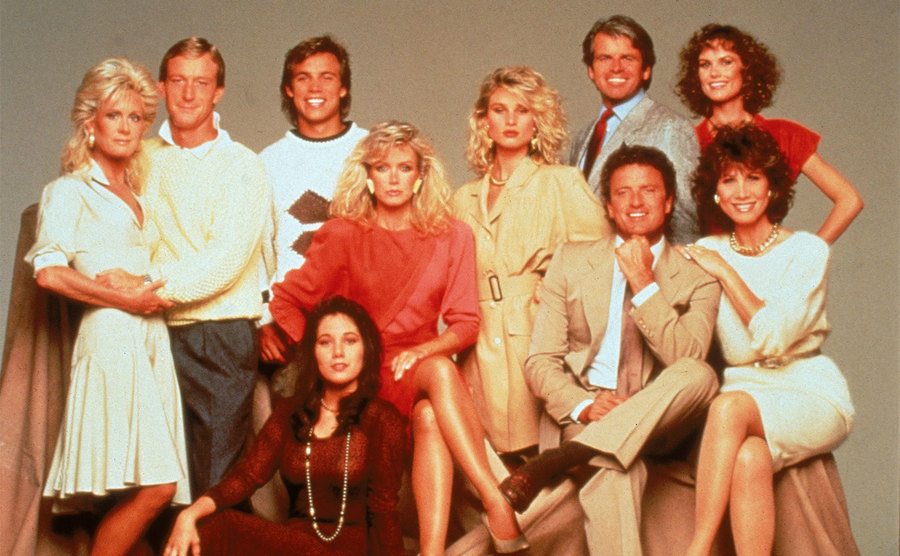 A group shot of the cast of Knots Landing. 