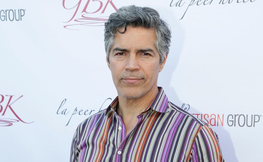 Esai Morales poses for the press.