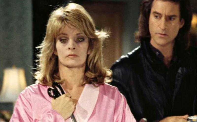 A still OF Deidre Hall as Marlena becoming possessed by the devil.