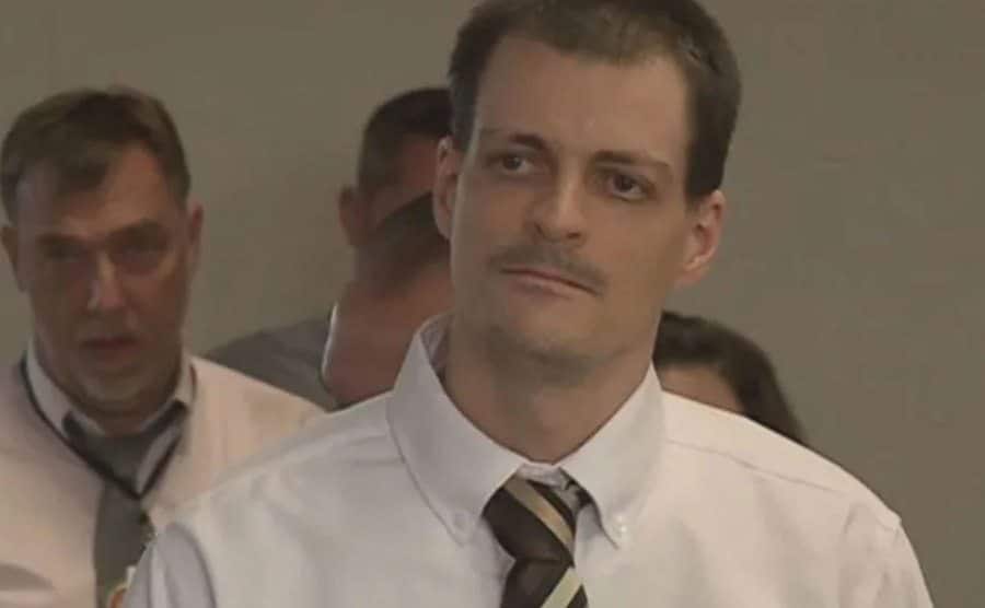 A video still of Kibby during his trial.