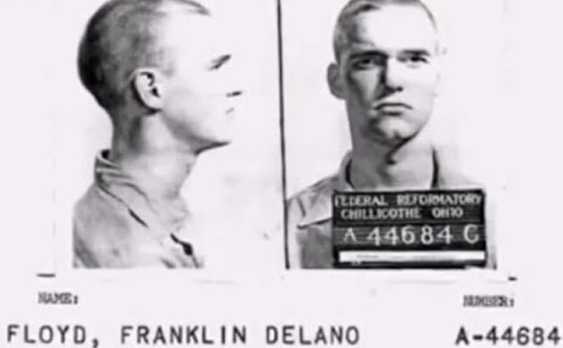 A mugshot of a young Franklin Delano Floyd.