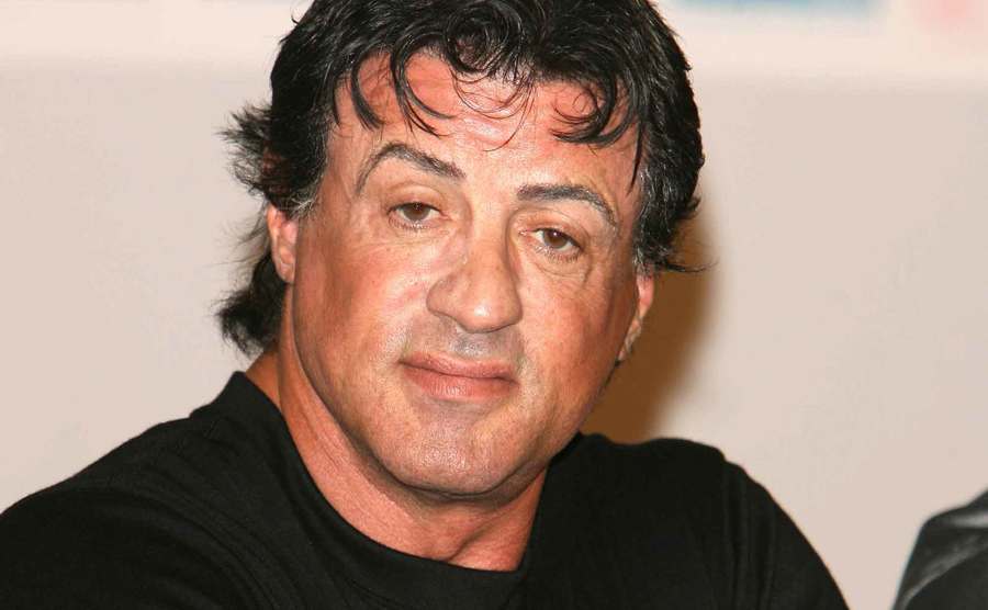 Stallone speaks to the media.