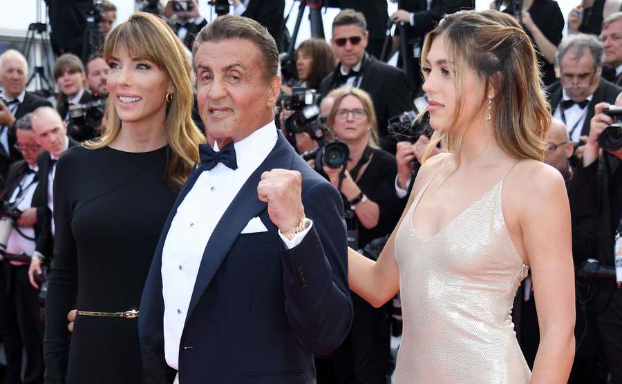 Jennifer Flavin, Sylvester Stallone and Sophia Rose Stallone attend an event.