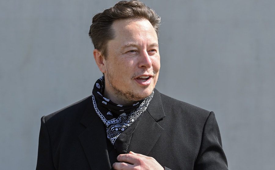 A portrait of Elon Musk.