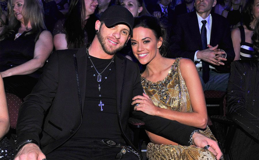 Brantley Gilbert and Jana Kramer during the 48th Annual Academy Of Country Music Awards. 