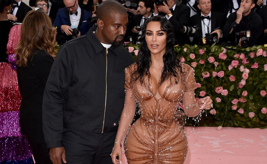 Kim Kardashian West and Kanye West attend The 2019 Met Gala. 