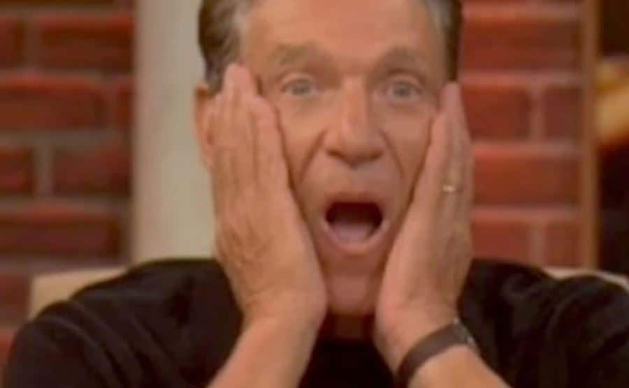 Maury Povich looks surprised in a still from the show.