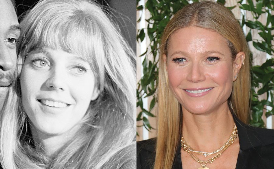 A dated picture of Blythe Danner / A photo of Gwyneth Paltrow.