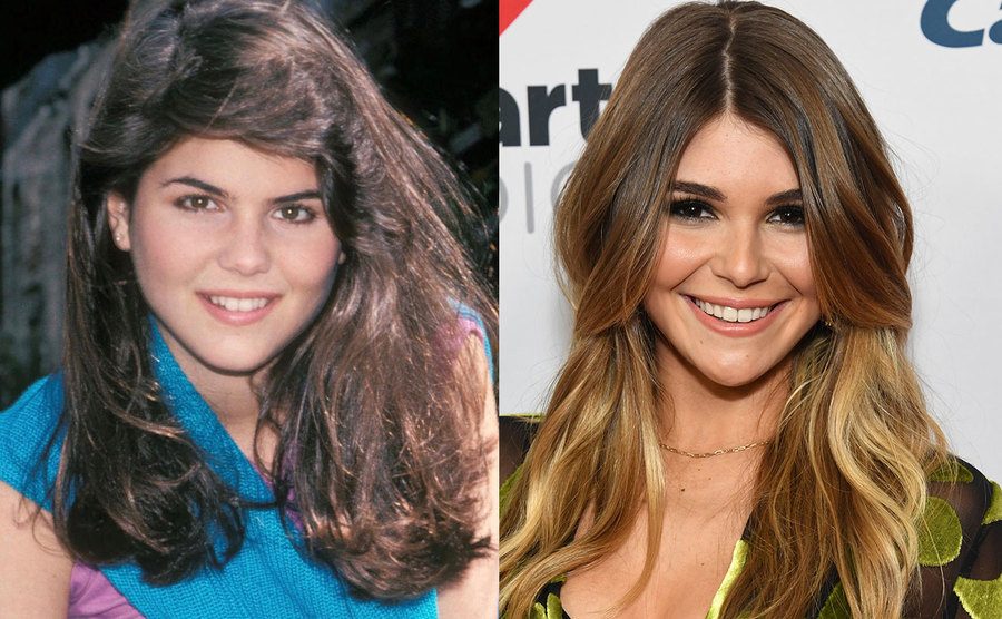 A dated picture of Lori Loughlin / A photo of Olivia Jade Giannulli.
