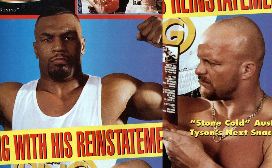 A photo of Tyson and Austin on a magazine cover.