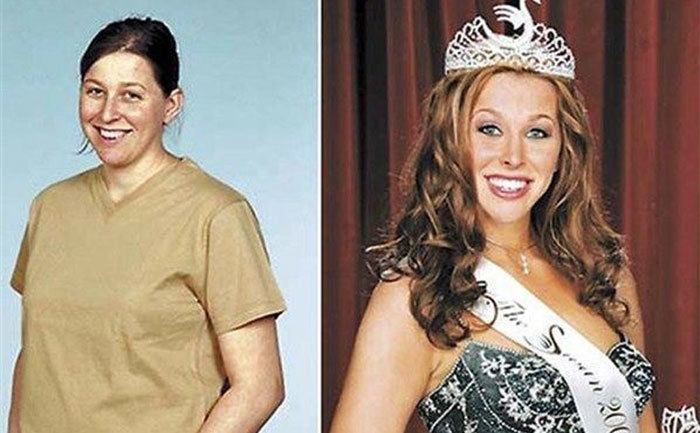 Rachel Love before and after her makeover. 