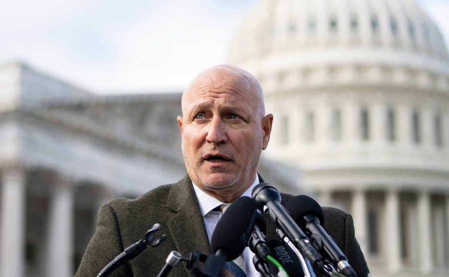 Colicchio speaks during a news conference outside the U.S. Capitol.
