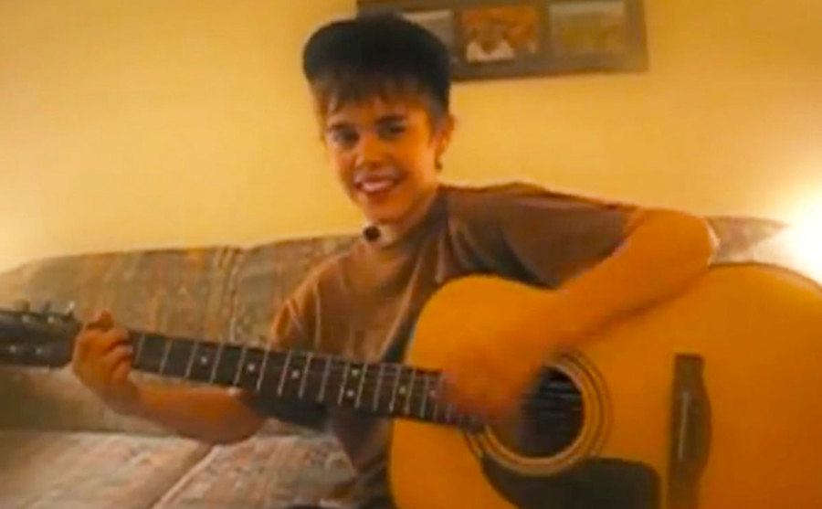 A screengrab from a video posted to YouTube by Justin Bieber. 