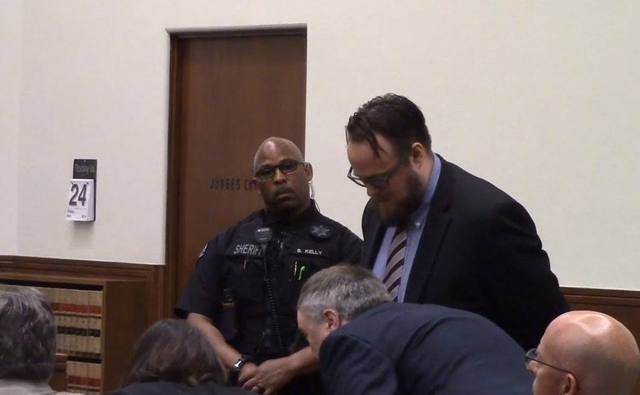 A video still from the trial.