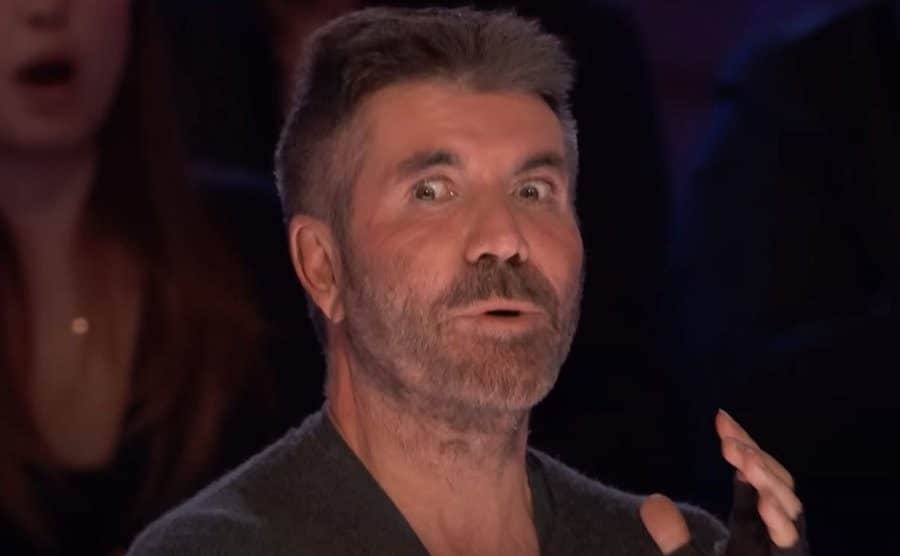 A still of Cowell during an episode of America's Got talent.