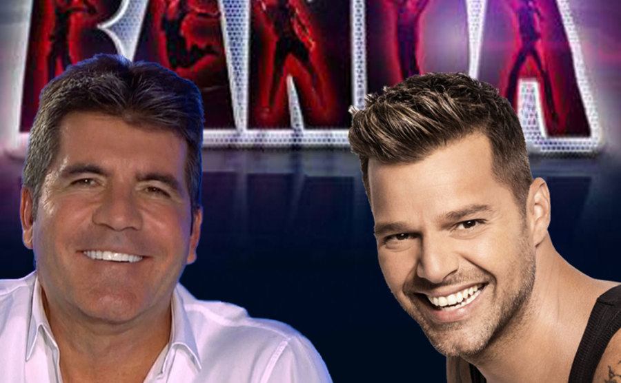A picture of Cowell and Ricky Martin.