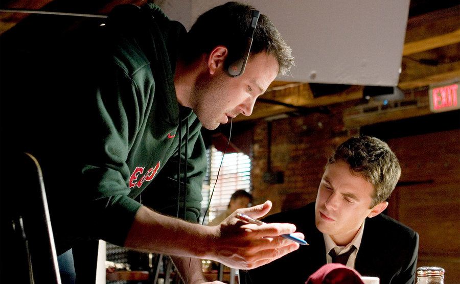 Ben talks to Casey on the set of Gone Baby Gone. 