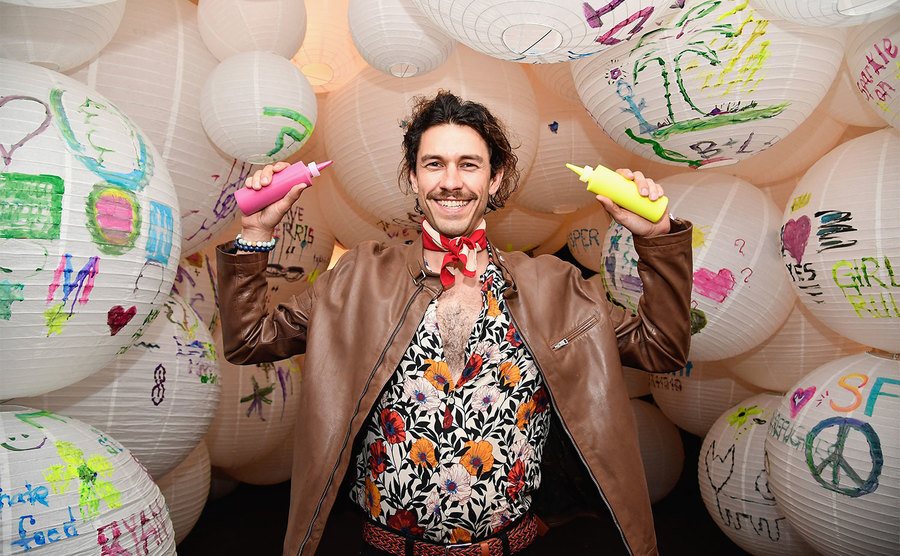Tom Franco attends an art gallery event. 