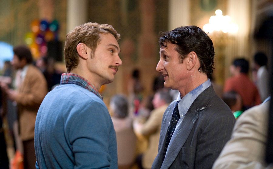 James Franco and Sean Penn in a still from Milk. 