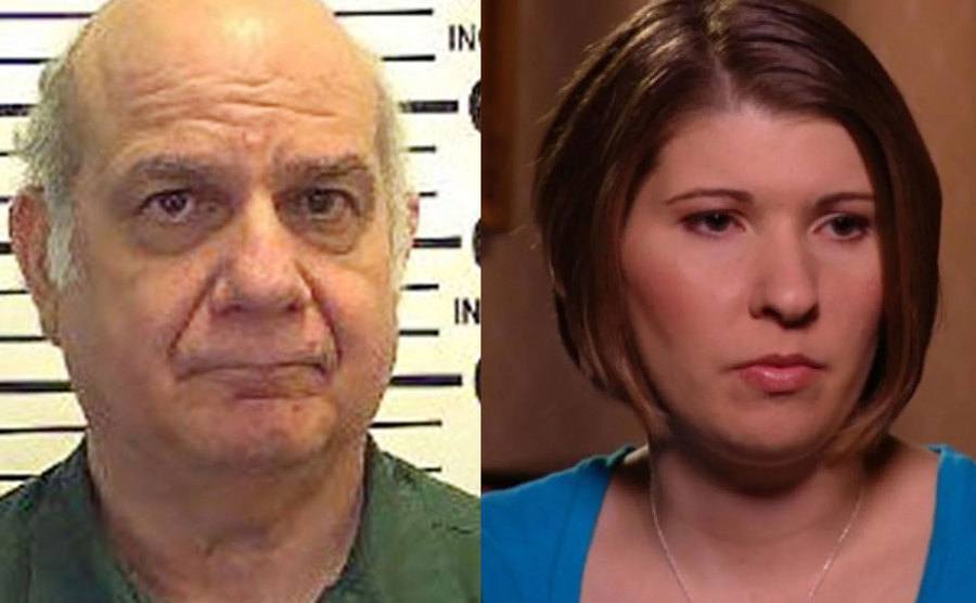 A mugshot of Esposito / A photo of Katie Beers today.