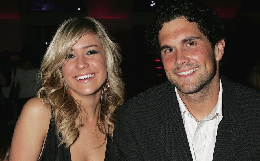 A photo of Cavallari and Leinart during an event.
