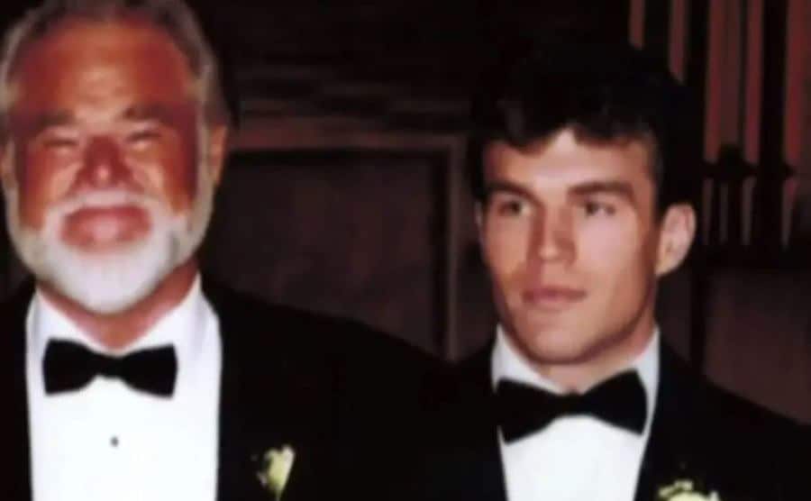 A dated picture of Jimmy Keene with his father.