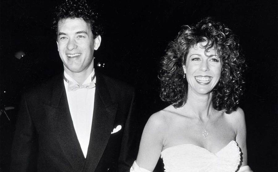 Tom Hanks and Rita Wilson arrive at the Academy Awards. 