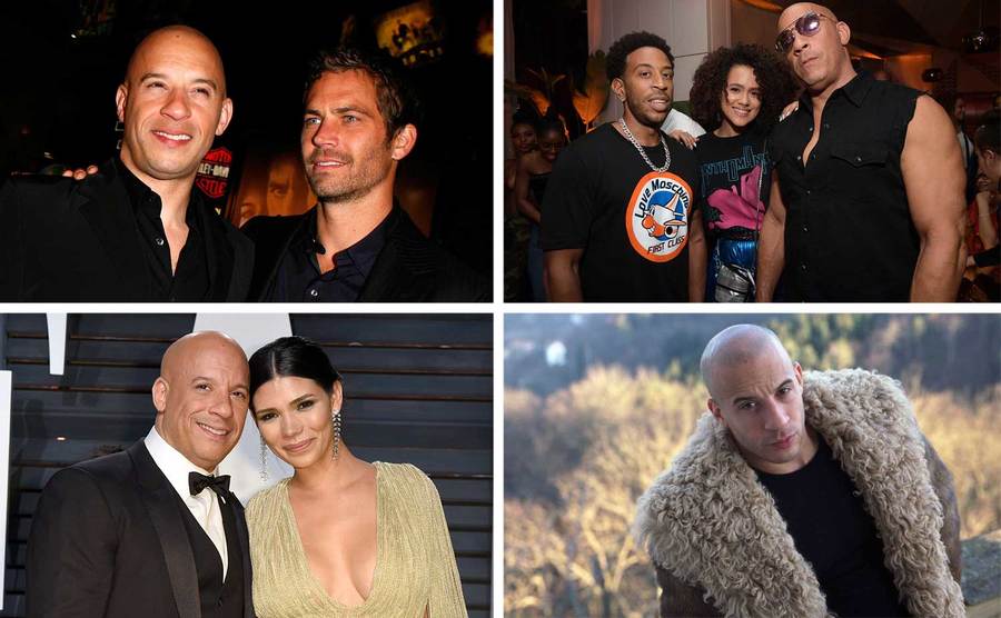 Vin Diesel and Paul Walker / Ludacris, Nathalie Emmanuel and Vin Diesel / Vin Diesel and Paloma Jimenez / Vin Diesel 