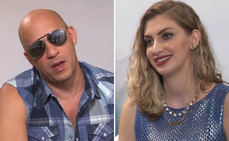 Vin Diesel and Carol Moriera during the interview. 