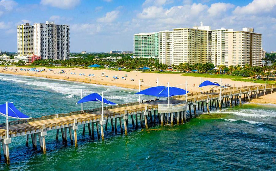 A view of the bay at Pompano Beach, Florida.