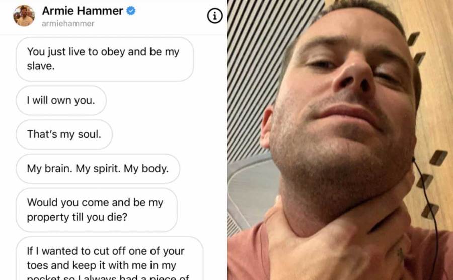 Messages allegedly sent by hammer / A selfie of Hammer. 