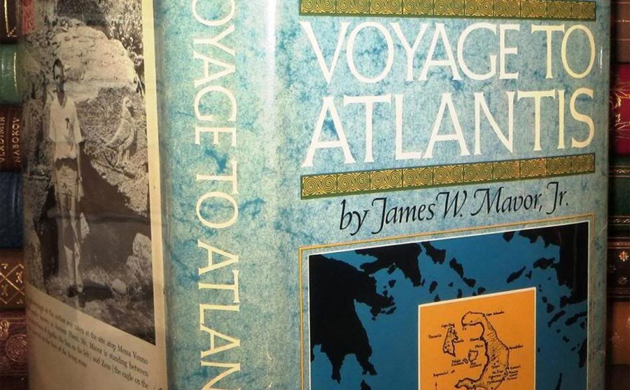An image of the cover of a book titled Voyage to Atlantis by James Mavor.