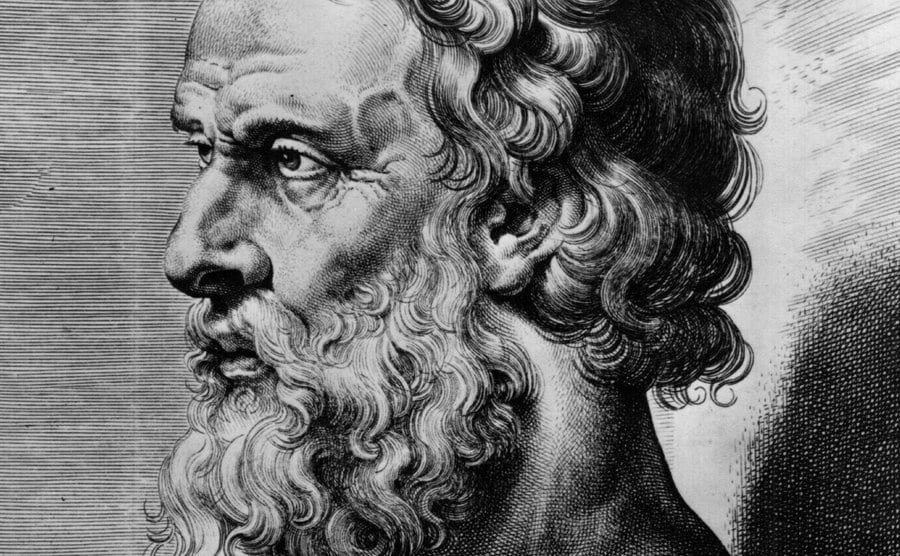An illustration of Plato’s statue.